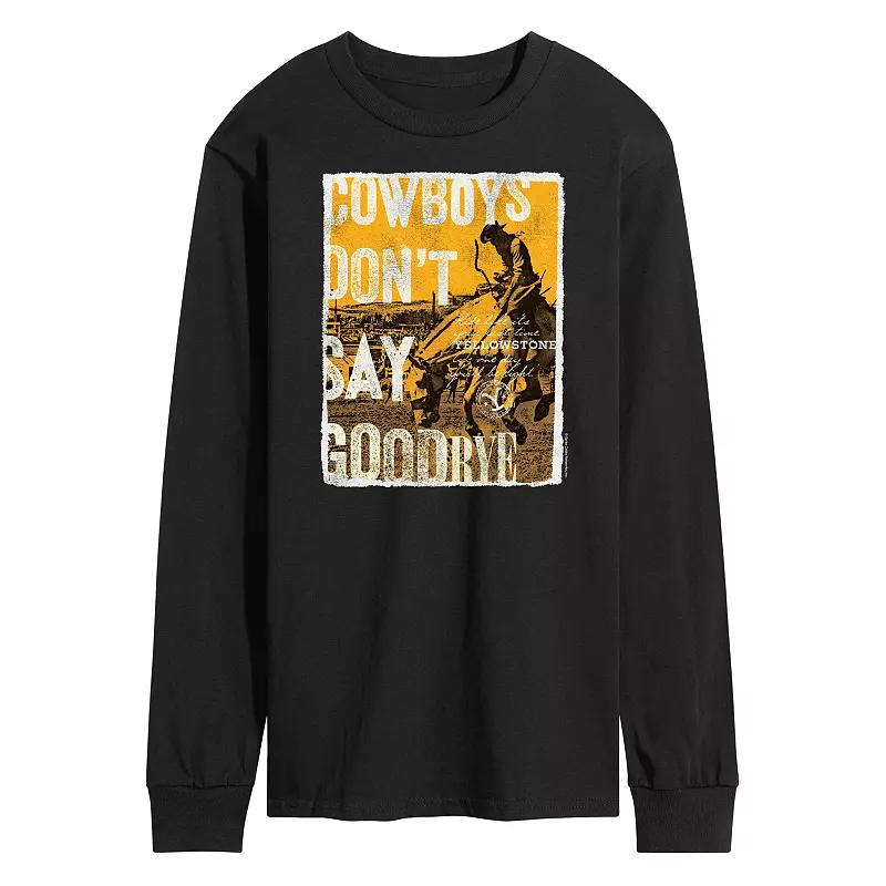 Men's Yellowstone Cowboys Don't Say Goodbye Long Sleeve Graphic Tee,  Product Image