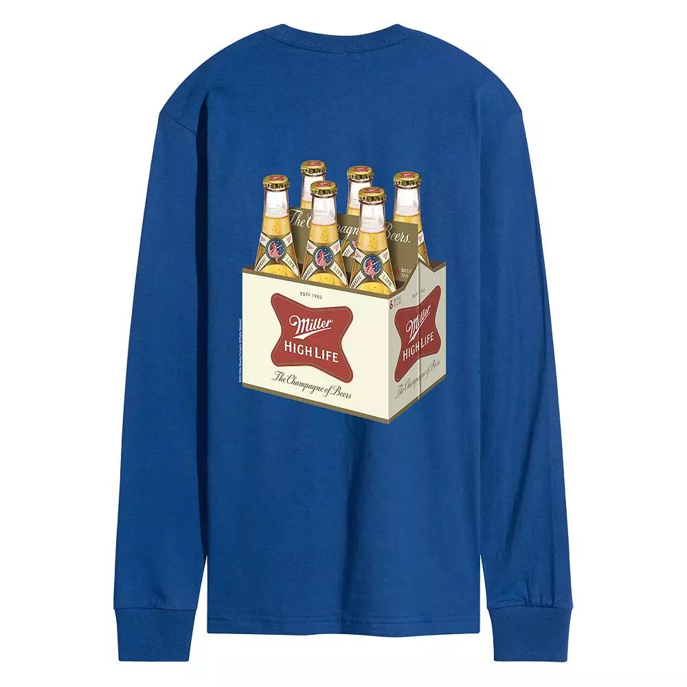 Men's Miller High Life 6 Pack Bottles Long Sleeve Graphic Tee,  Product Image