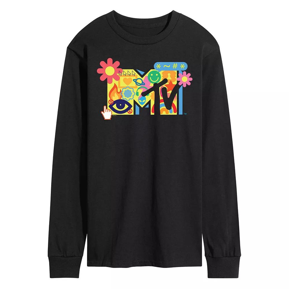 Men's MTV Y2K Logo Long Sleeve Graphic Tee,  Product Image