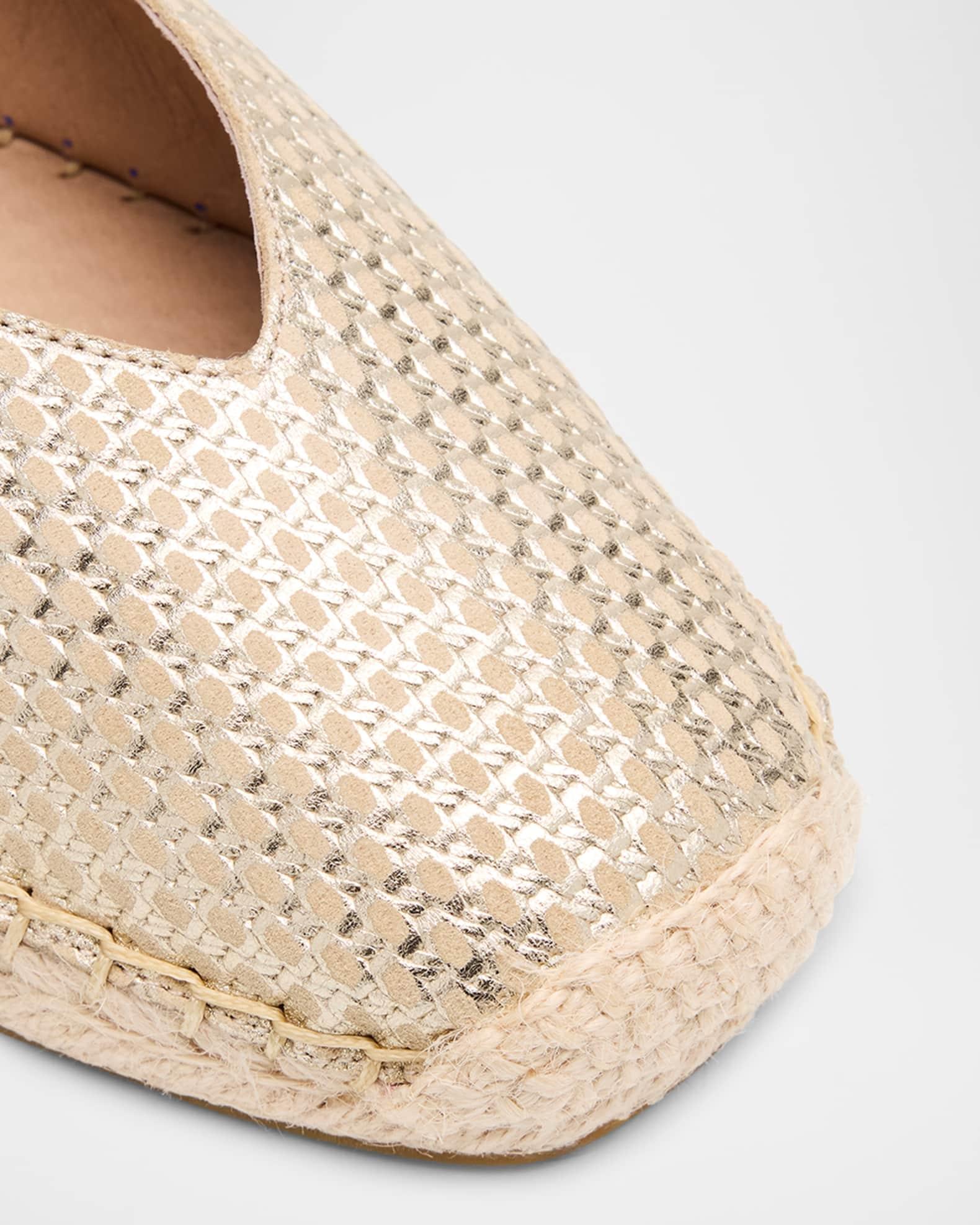 Petals Metallic Leather Wedge Espadrilles Product Image