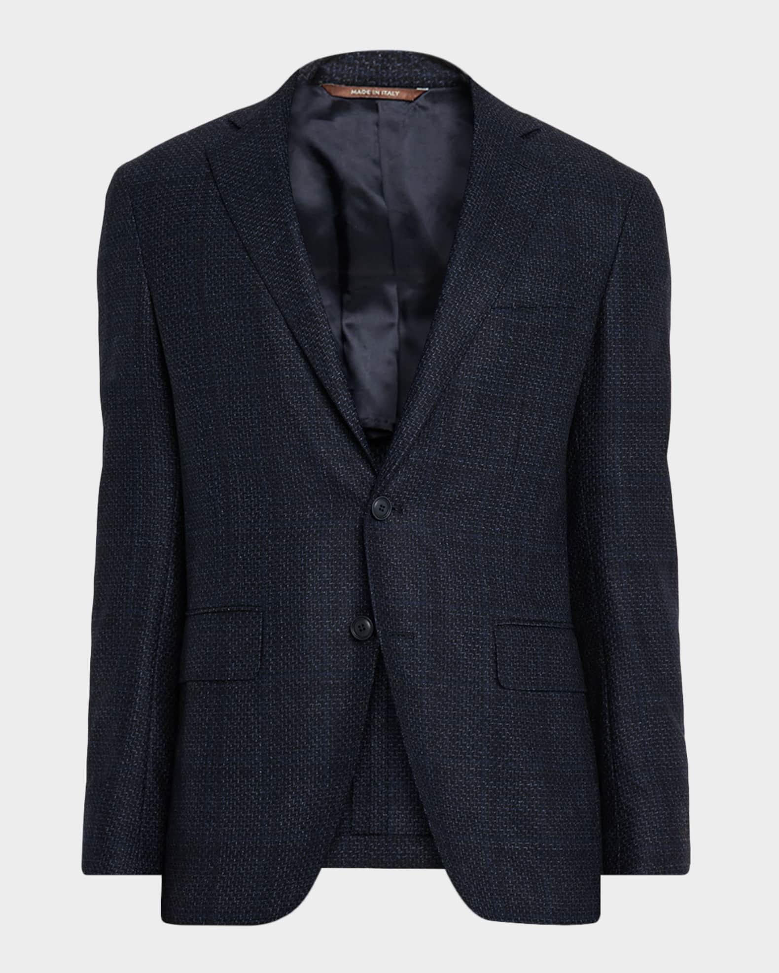 Men's Stepweave Wool Notch Lapel Sport Coat Product Image