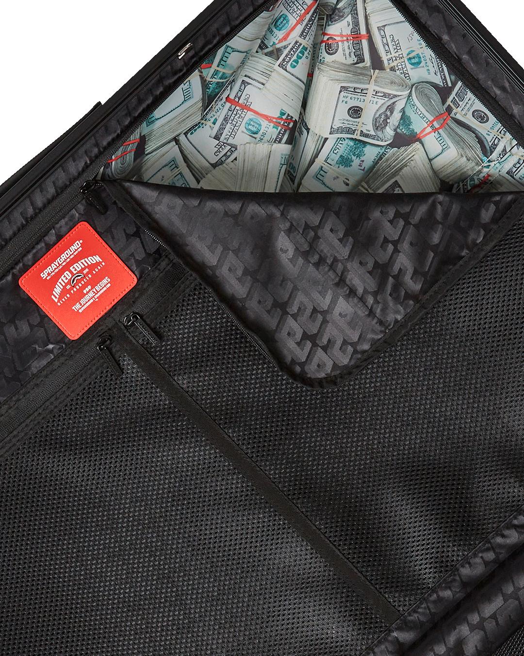 THE JOURNEY BEGINS SHARKITECTURE CARRY-ON LUGGAGE BLACK WITH EXTRA STICKERS Product Image