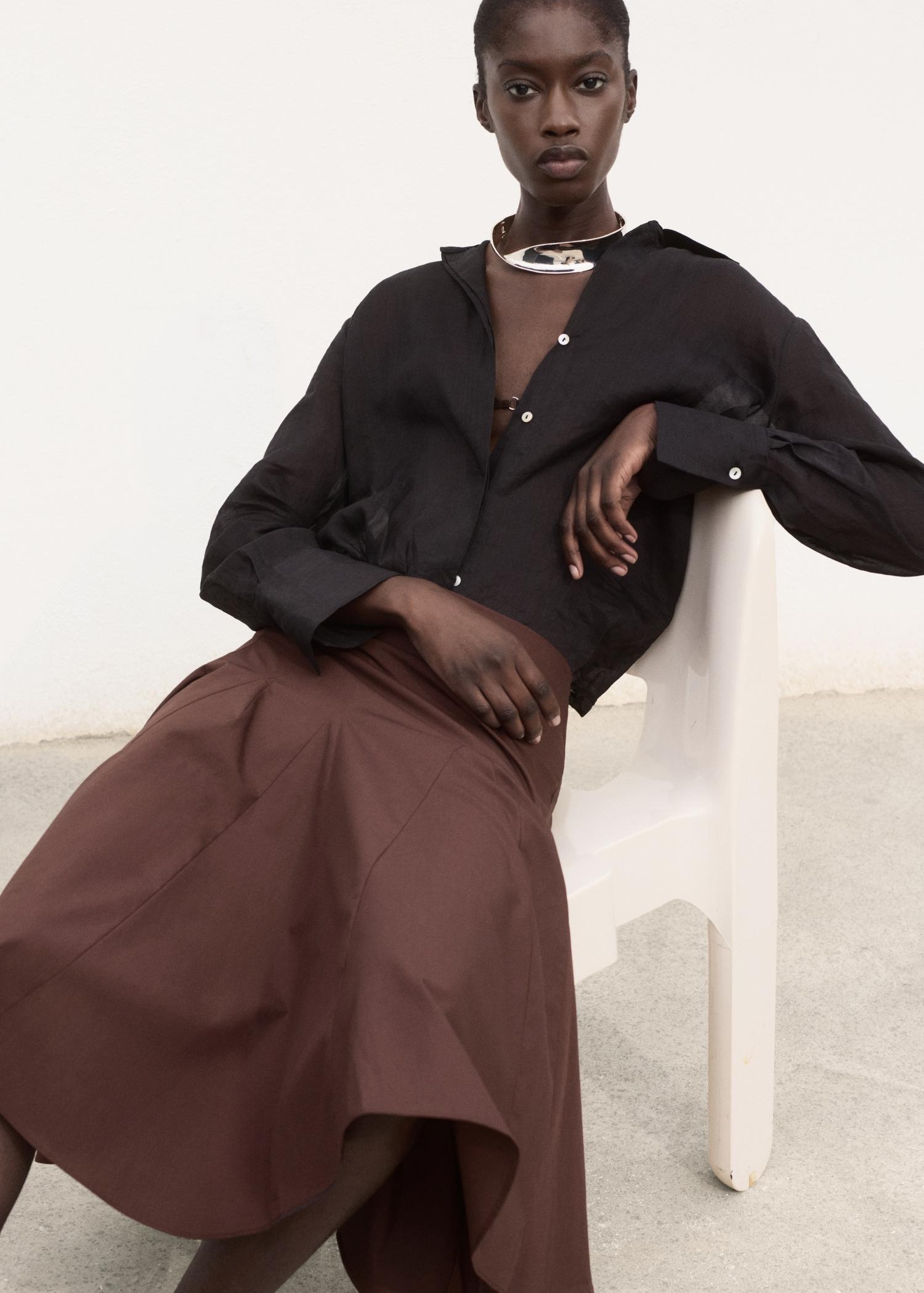 Pleated midi-skirt - Women | MANGO USA Product Image