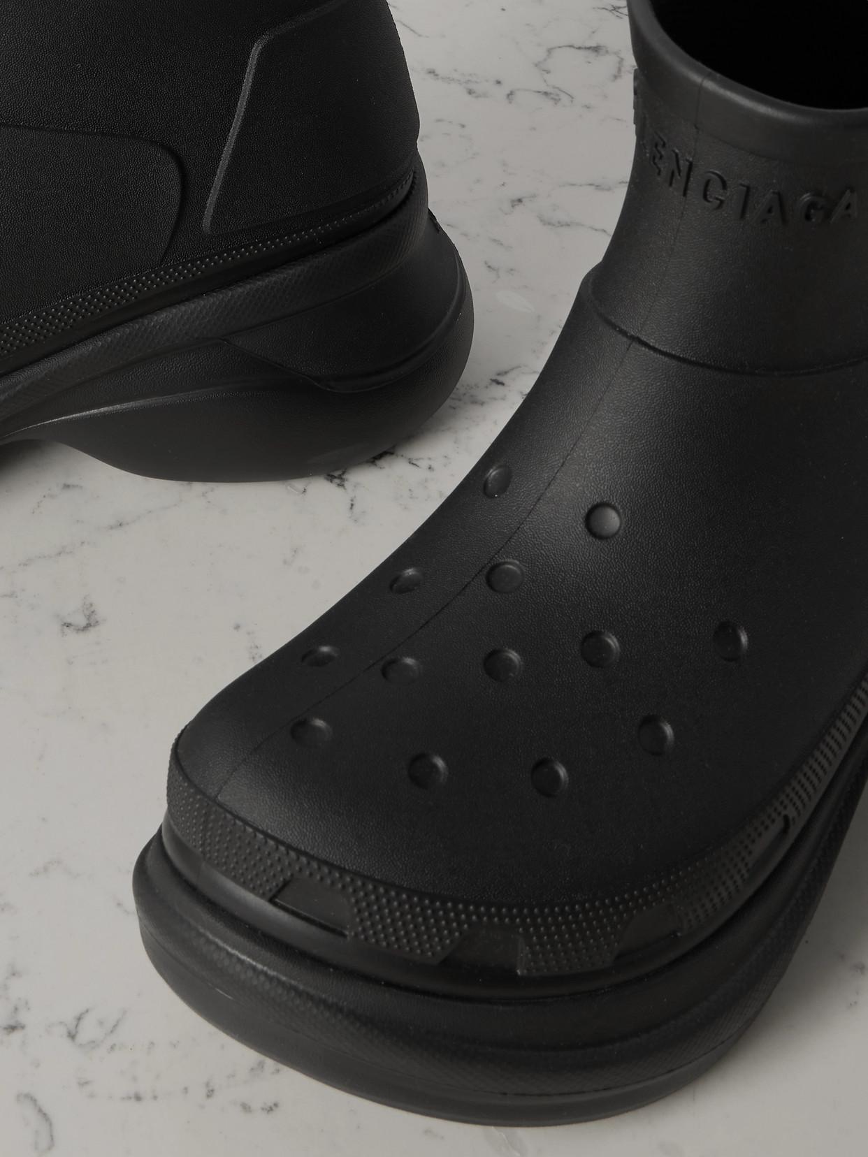 BALENCIAGA Crocs Bootie Rubber Ankle Boots In Black Product Image