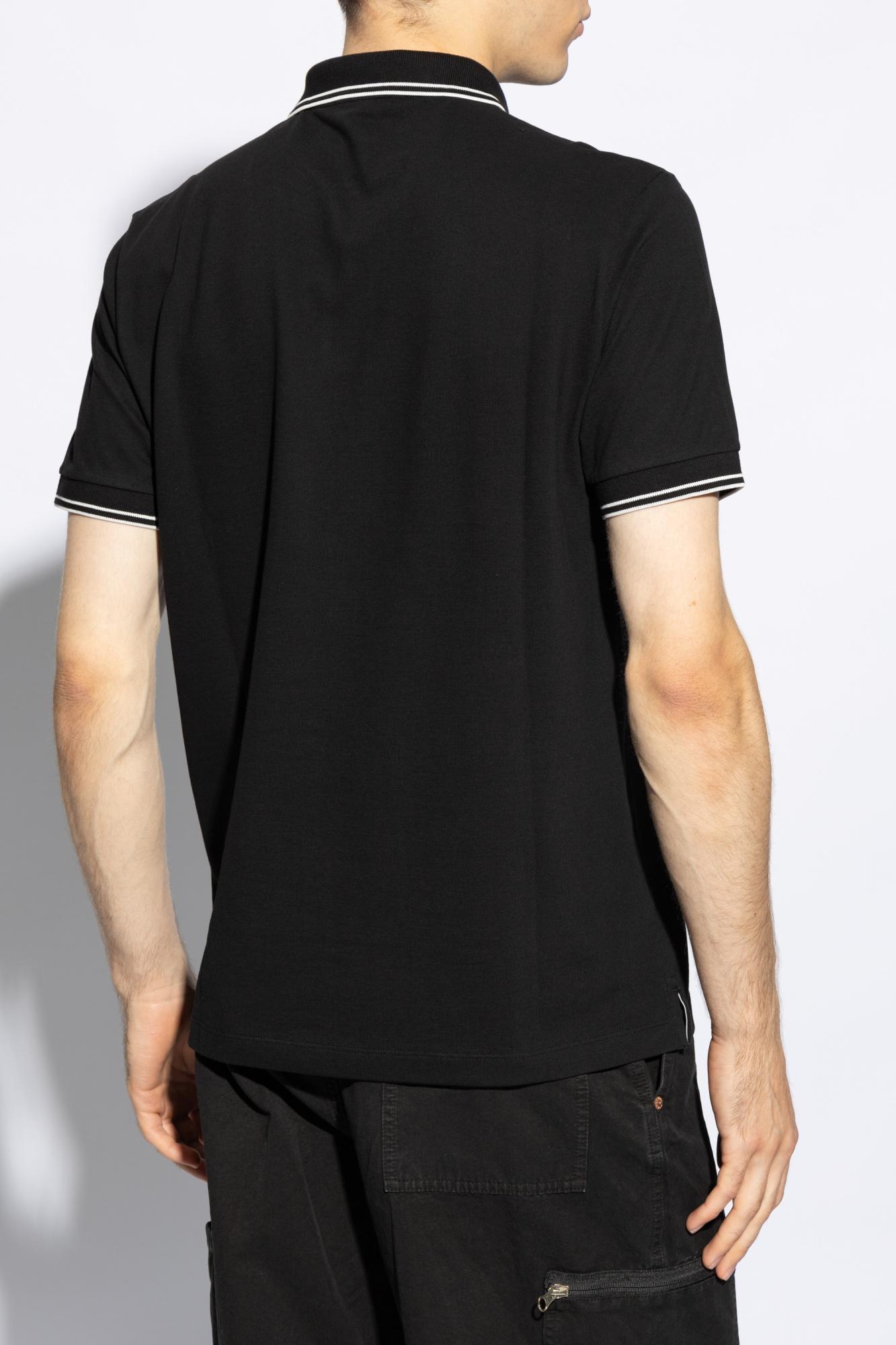 STONE ISLAND Mens Black Brand-patch Regular-fit Stretch-cotton Polo Shirt Xl Product Image