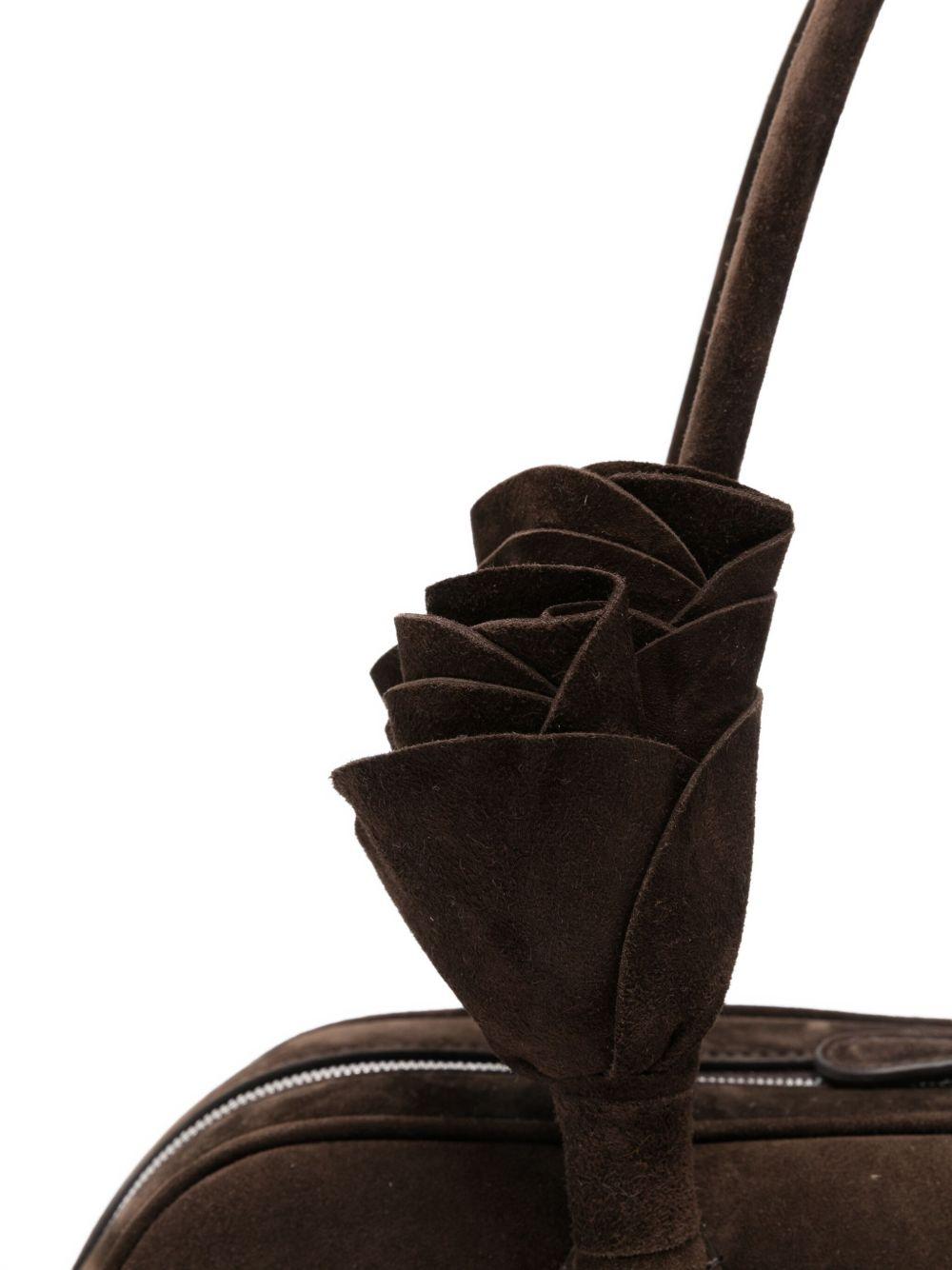 Briggitte rose-embellished suede tote bag Product Image