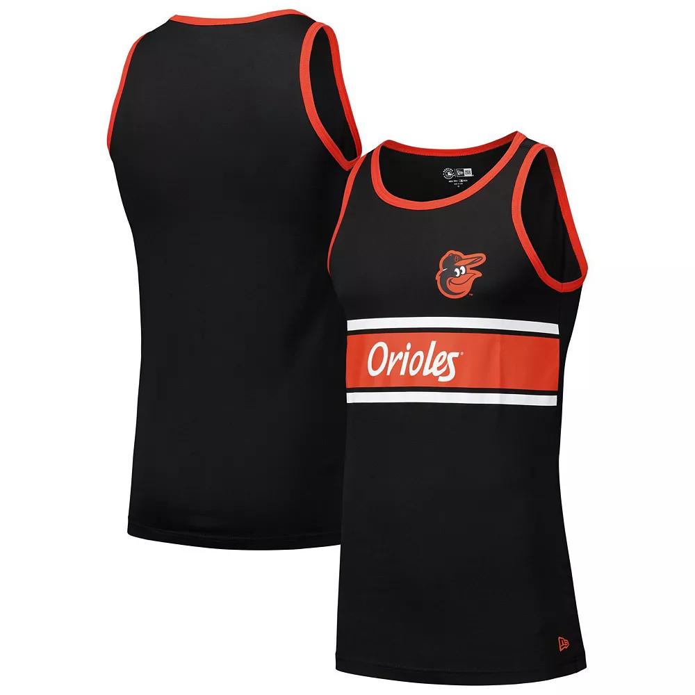 Men's New Era Black Baltimore Orioles Jersey Ringer Tank Top, Size: Medium Product Image