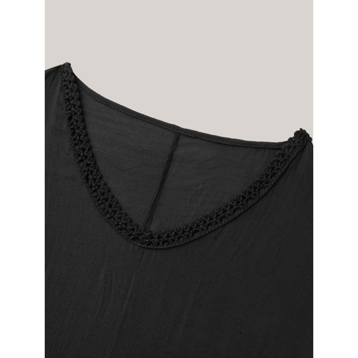 Plus Size Color Contrast Cut-Out Swim Cover-Up Women's Swimwear Black Resort Oversized Contrast Curve Swim Cover Ups BloomChic 12/L Product Image