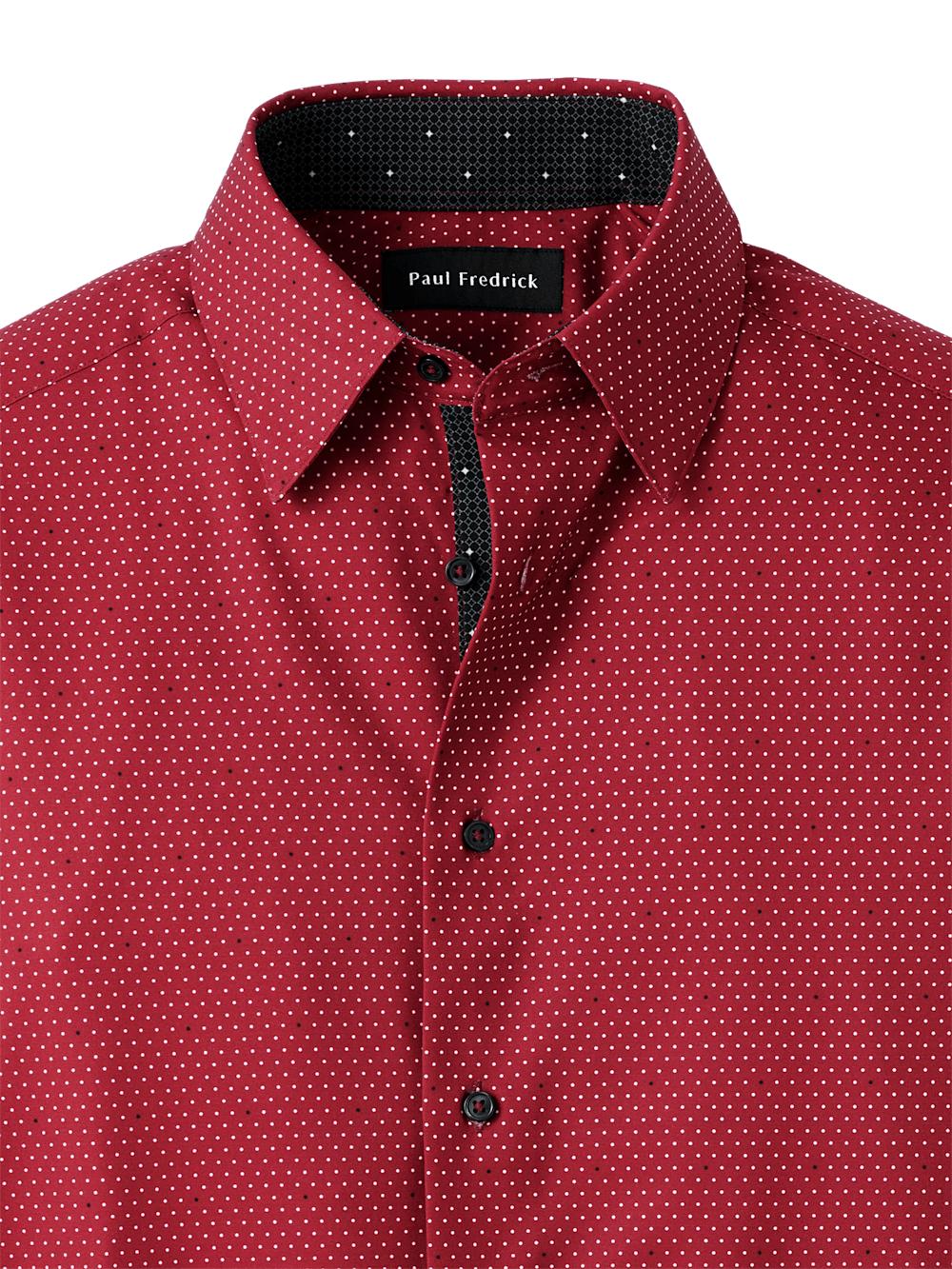 Performance Stretch Dot Casual Shirt - Red Product Image