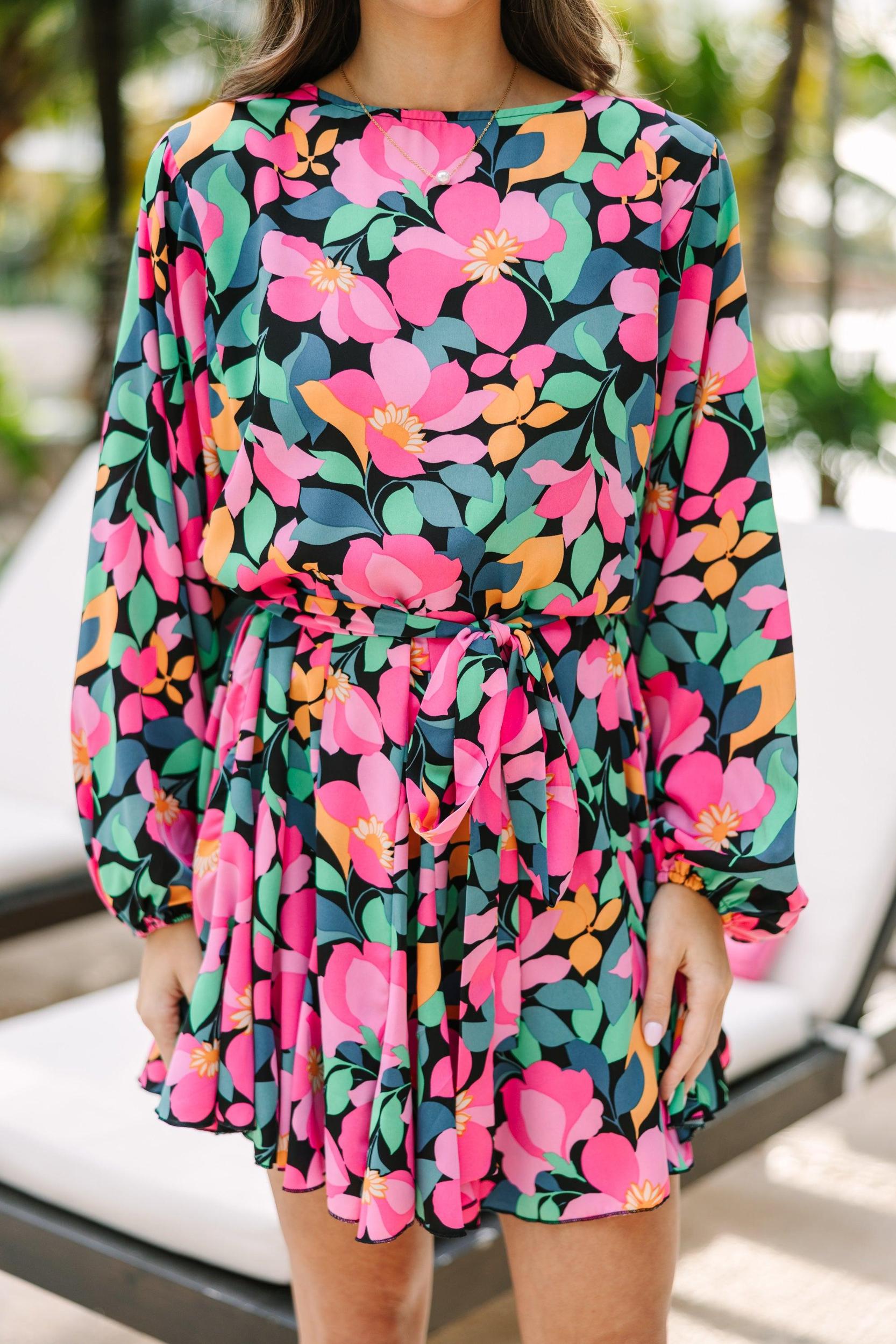 Stay Close Black Floral Dress Female Product Image