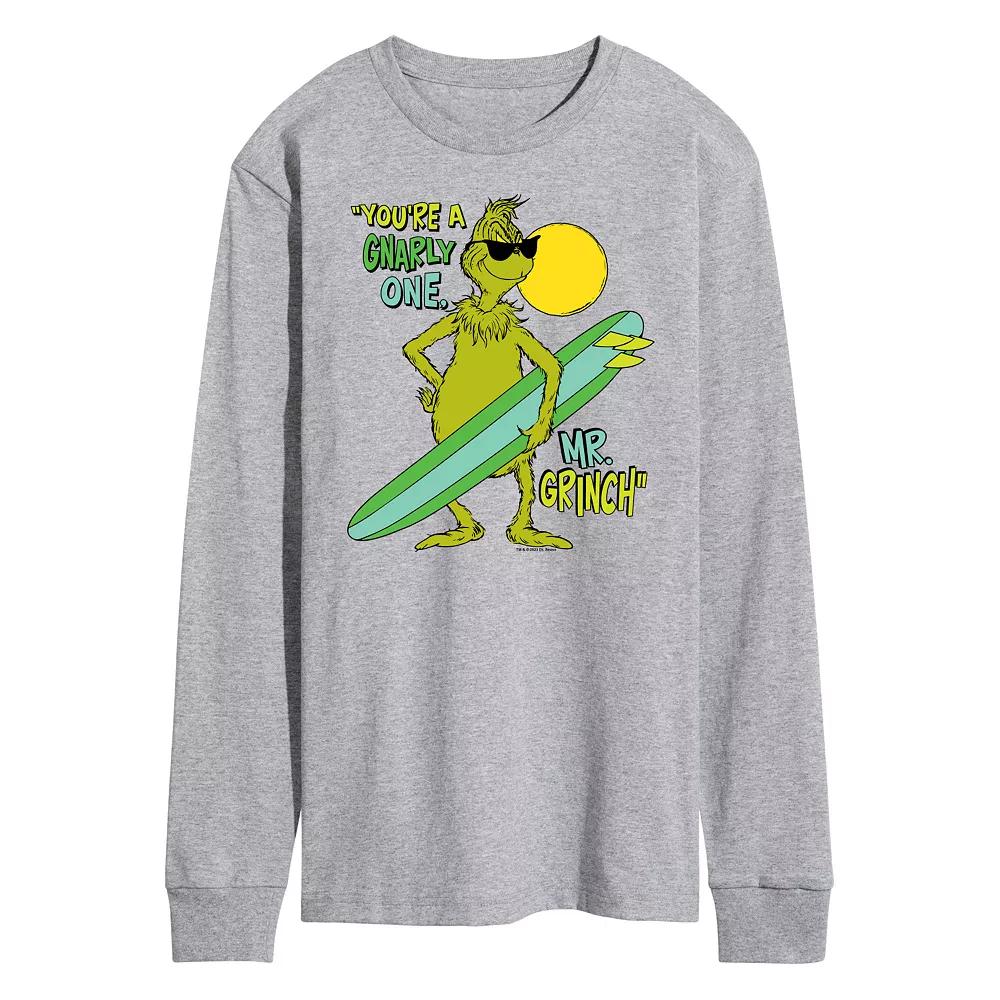 Men's Dr. Seuss The Grinch You're A Gnarly One Long Sleeve Graphic Tee,  Product Image