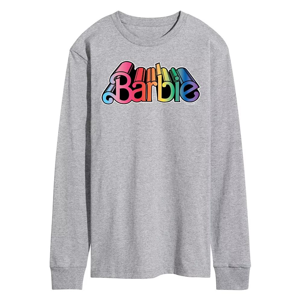Men's Barbie Pride Logo Long Sleeve Graphic Tee,  Product Image