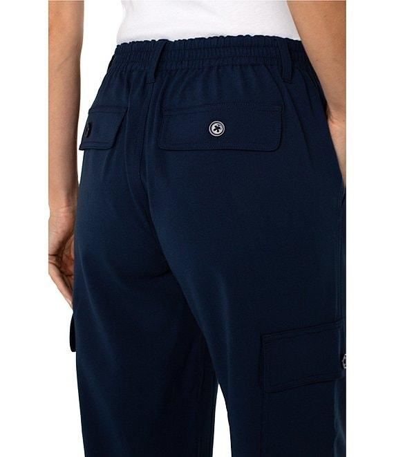 Liverpool Los Angeles Textured Stretch High-Rise Straight Leg Cropped Cargo Pant Product Image