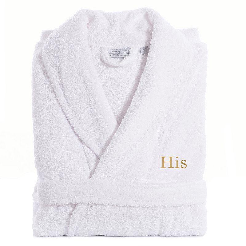 Men's Linum Home Textiles Turkish Cotton Embroidered ''His'' Terry Bathrobe,  Product Image