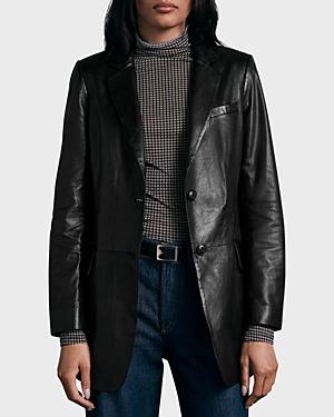 Charles Lambskin Leather Blazer Product Image