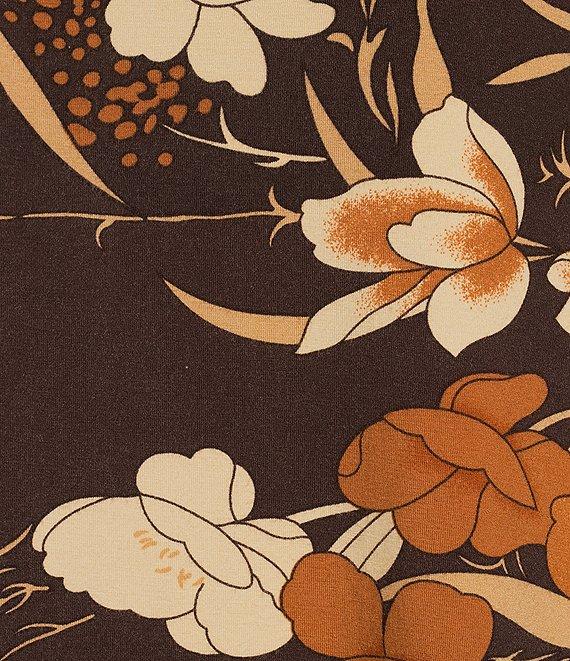 Bryn Walker Coordinating Fiori Print Viscose Jersey Boat Neck Long Dolman Sleeve Dimirti Tunic Product Image