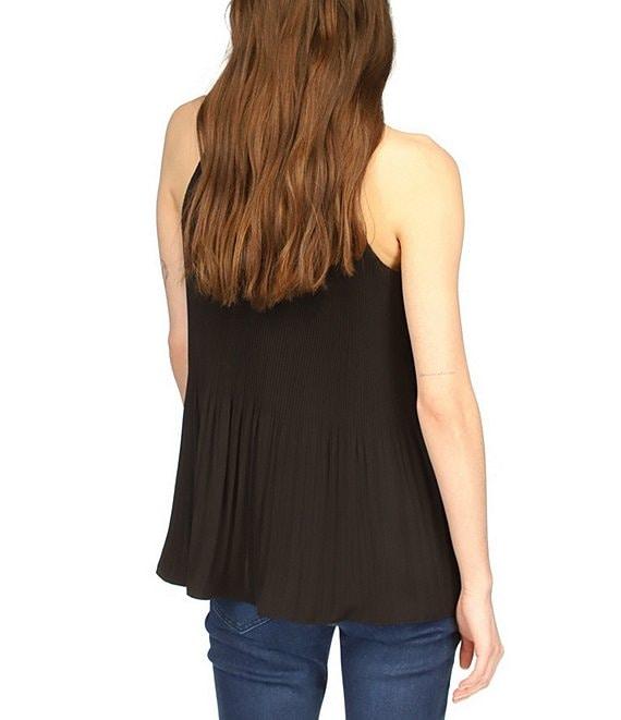 Michael Kors Pleated Halter Neckline Sleeveless Top Product Image