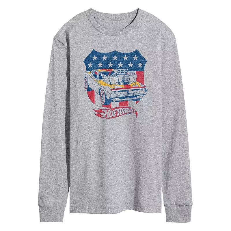 Men's Hot Wheels Americana Crest Long Sleeve Graphic Tee,  Product Image
