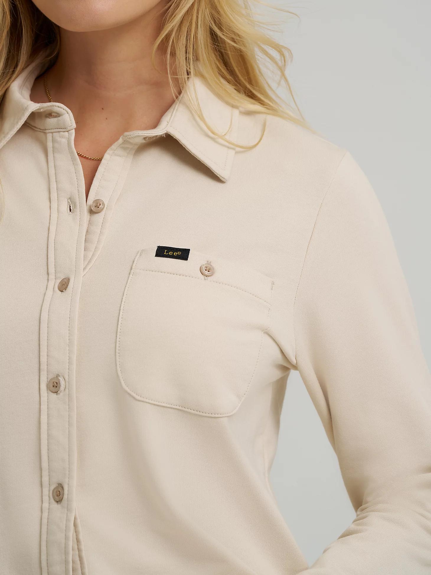 Women's All Purpose Solid Knit Button Down Shirt | Women's Tops & Tees | Lee® Product Image