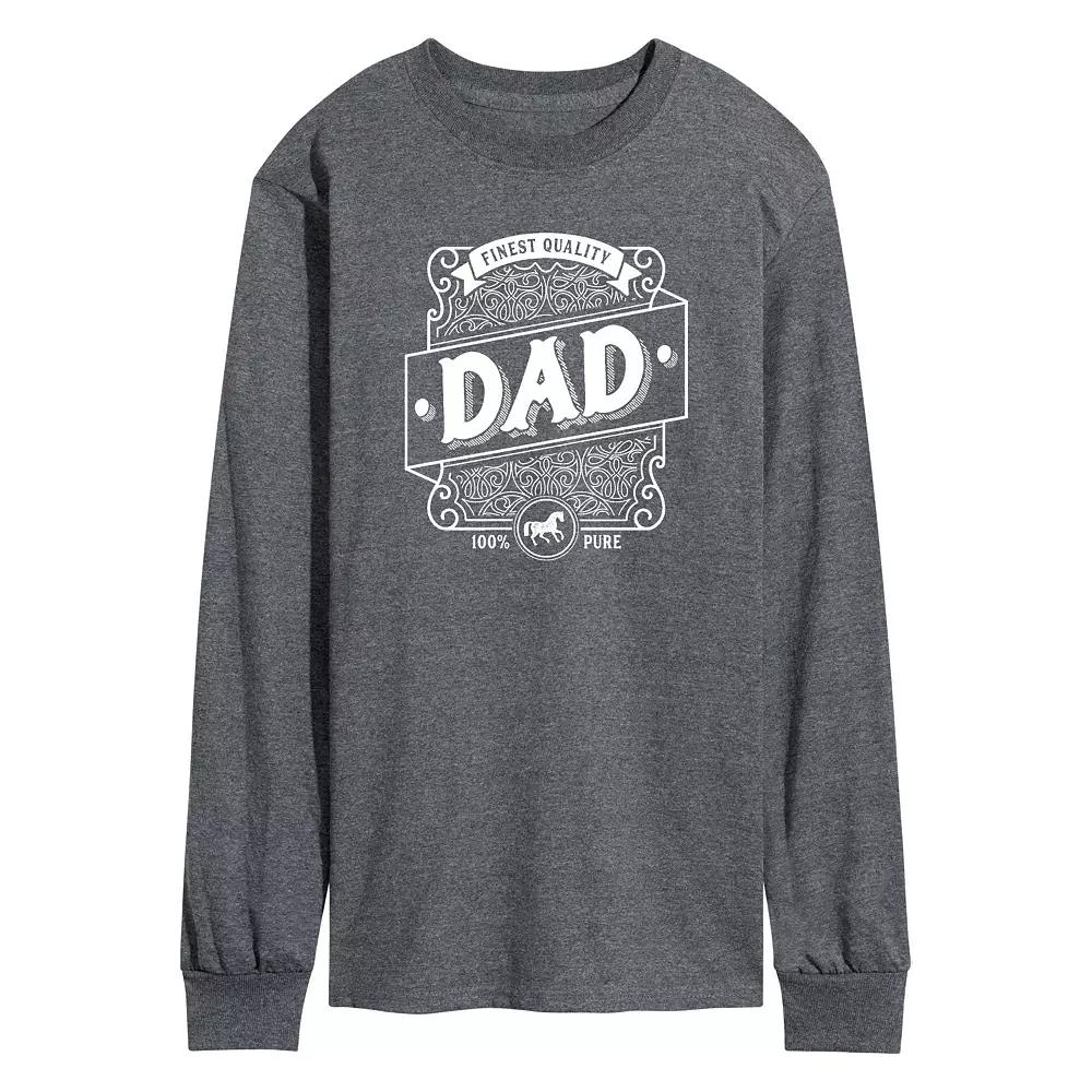 Men's Dad Liquor Label Long Sleeve Graphic Tee,  Product Image