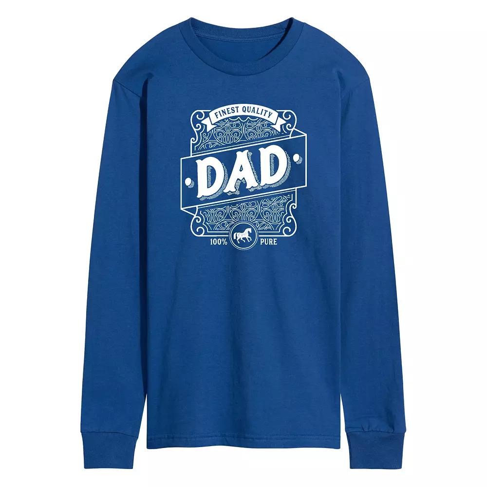 Men's Dad Liquor Label Long Sleeve Graphic Tee,  Product Image
