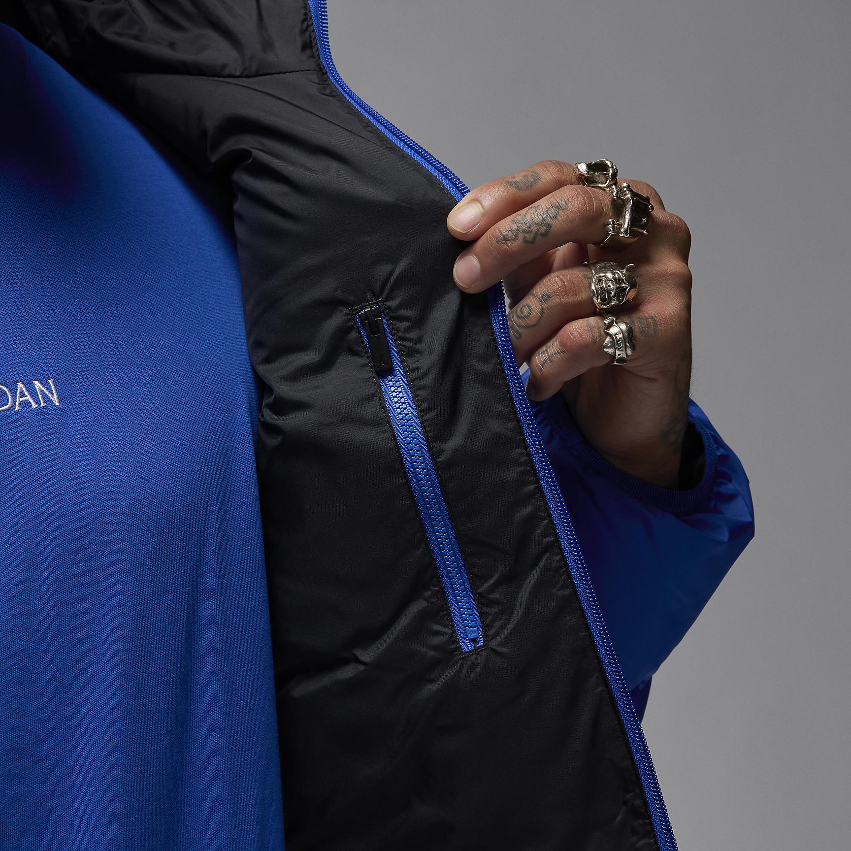 Jordan Mens Jordan Brooklyn Puffer Jacket - Mens Blue/Black Product Image