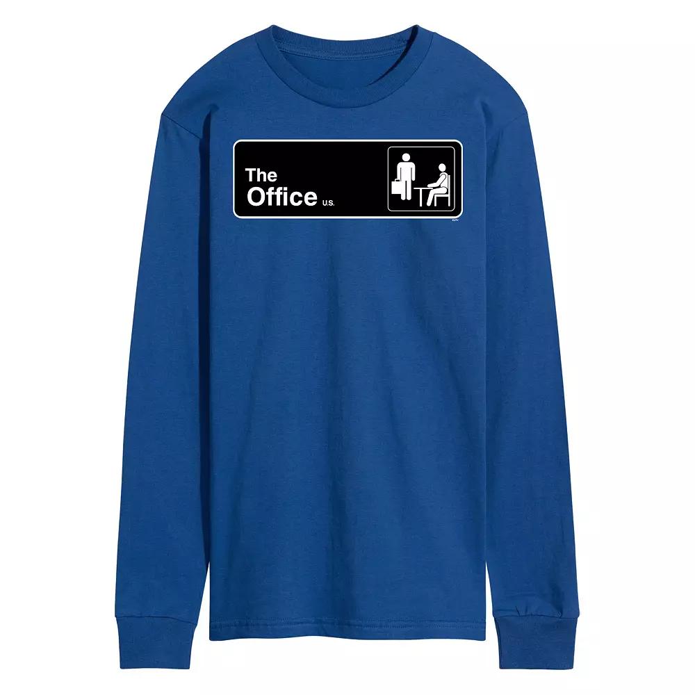 Men's The Office Door Sign Long Sleeve Tee,  Product Image