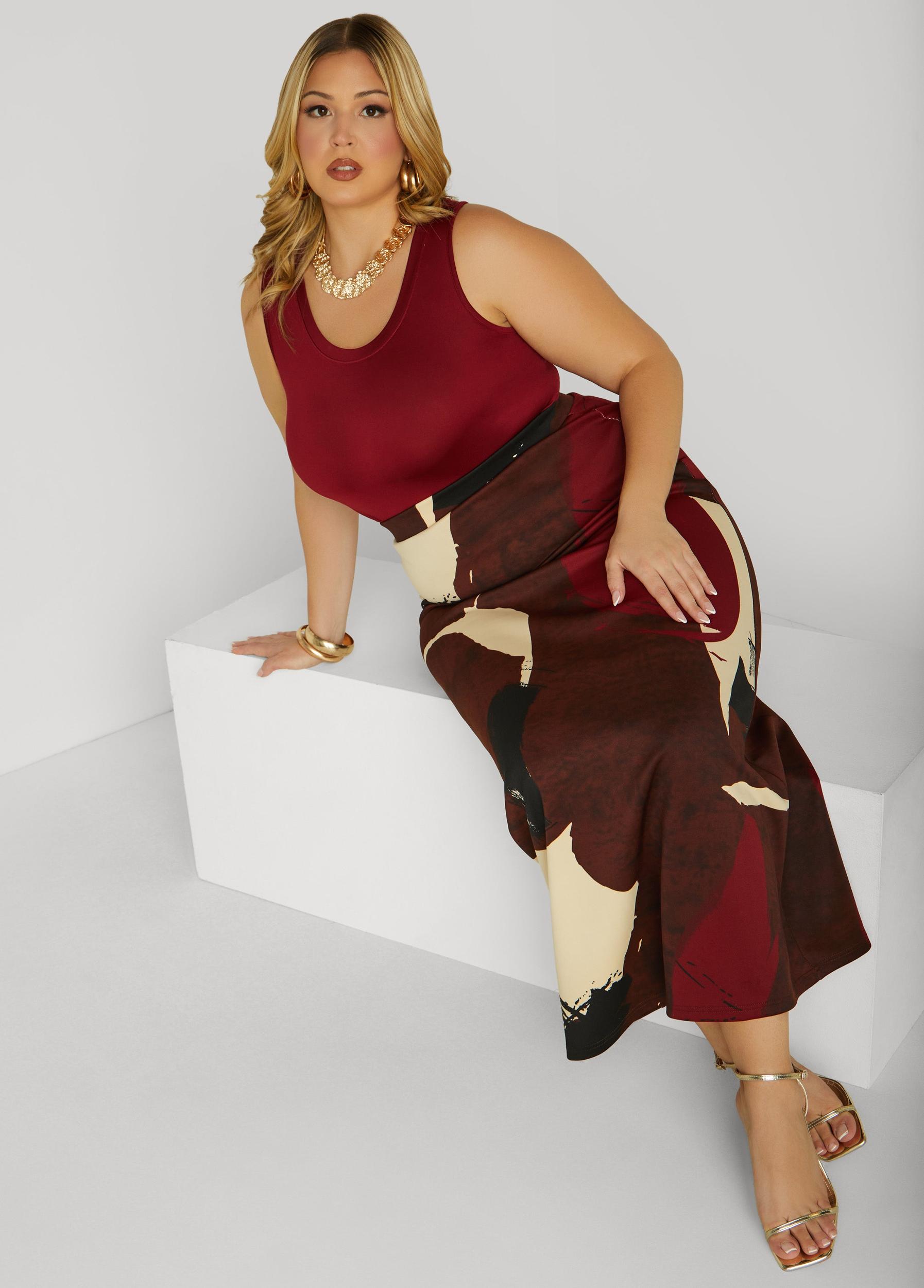 Abstract Print Maxi Skirt Product Image