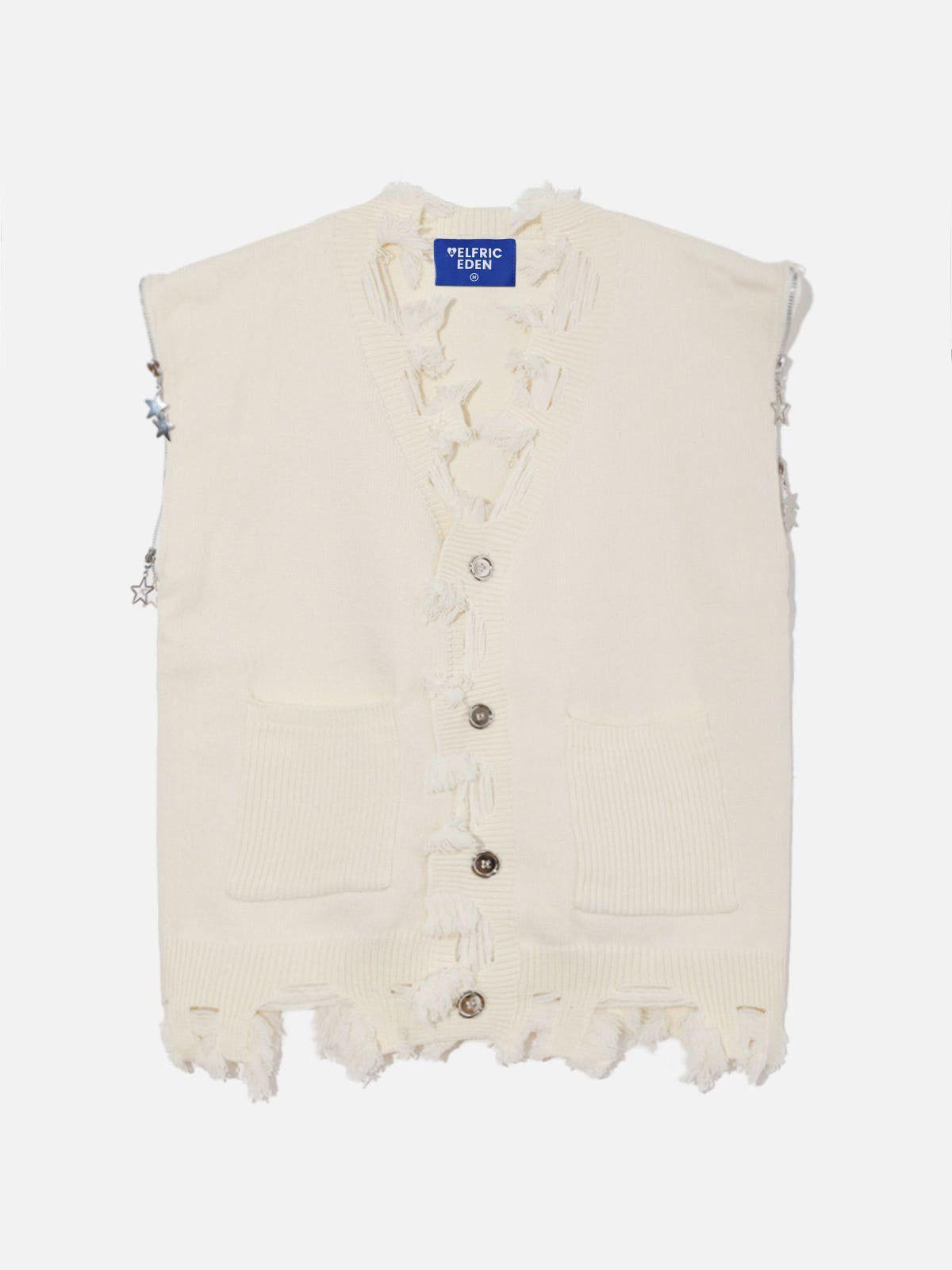 Aelfric Eden Removable sleeves Distressed Cardigan @nevebrokedawg Product Image