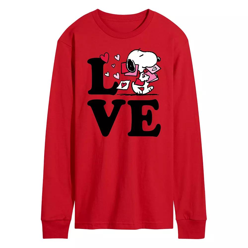 Men's Peanuts Love Snoopy Long Sleeve Tee,  Product Image