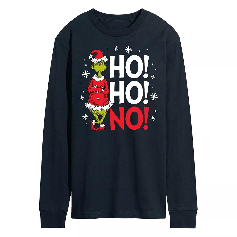 Men's Dr. Seuss Grinch Ho Ho No Long Sleeve Tee,  Product Image