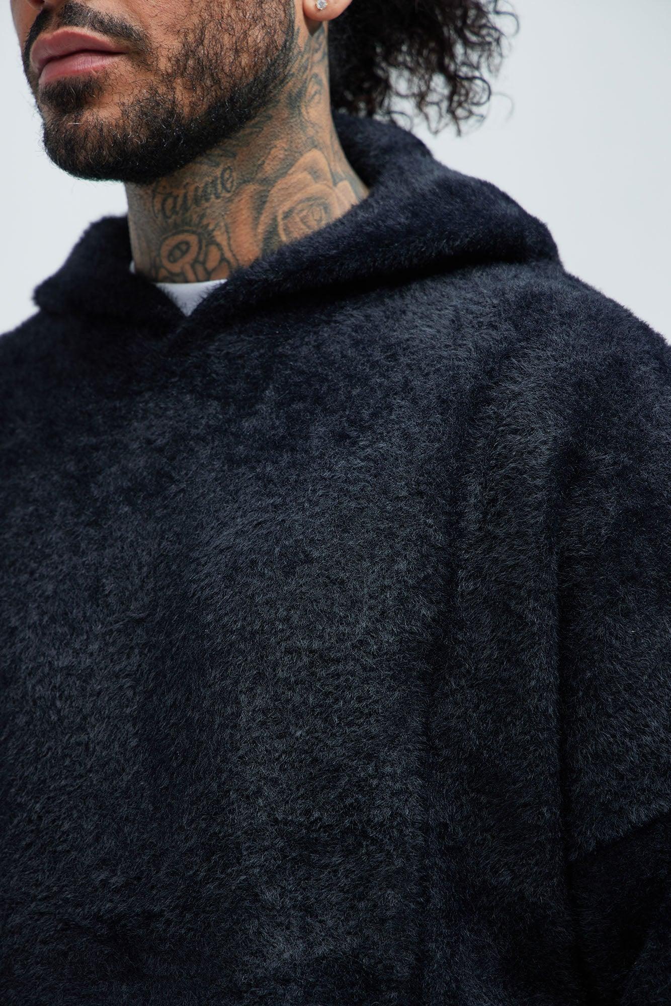 Lock You Down Sweater Hoodie - Black Product Image