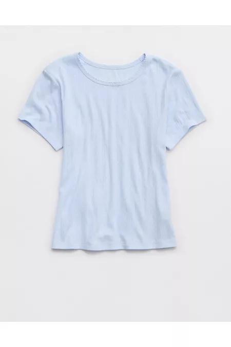 Aerie Off-Duty Pointelle Baby T-Shirt Women's Product Image
