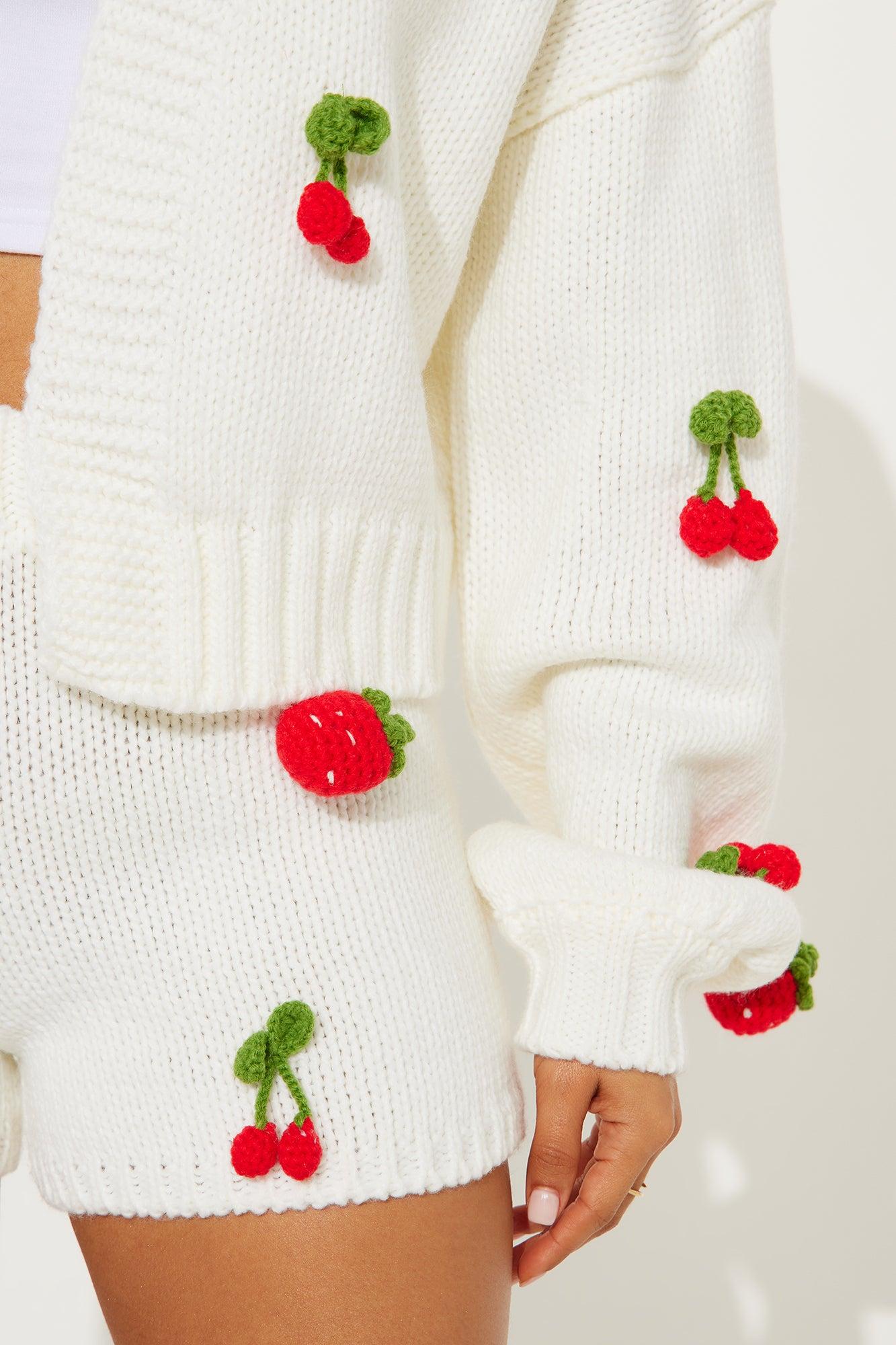 Berry Delicious Sweater Short Set - Ivory/combo Product Image