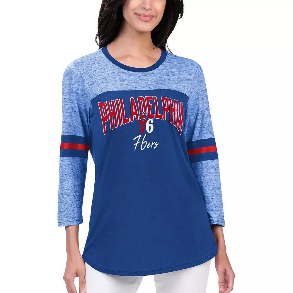 Women's G-III 4Her by Carl Banks Royal Philadelphia 76ers Play the Game 3/4-Sleeve T-Shirt,  Product Image