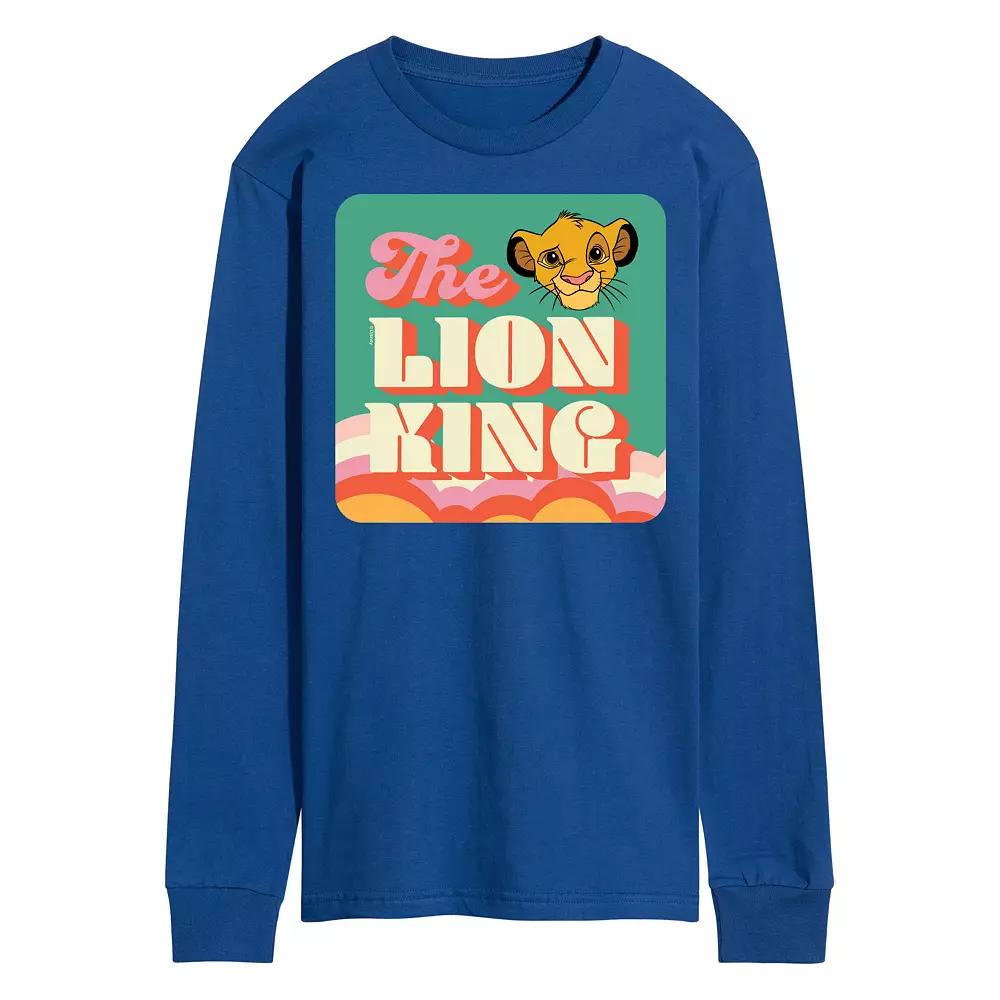 Disney's The Lion King Simba Men's Retro Long Sleeve Graphic Tee,  Product Image
