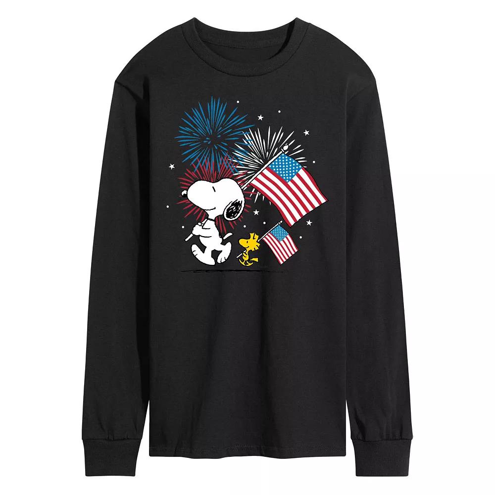 Men's Peanuts Snoopy Woodstock Long Sleeve Graphic Tee,  Product Image