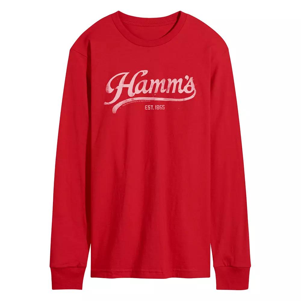 Men's Hamm's Logo Distressed Long Sleeve Graphic Tee,  Product Image