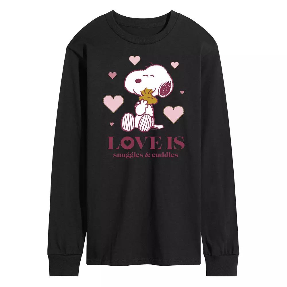Men's Peanuts Snuggles and Cuddles Long Sleeve Tee,  Product Image