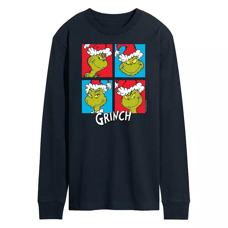 Men's Dr. Seuss Grinch Grid Long Sleeve Tee,  Product Image