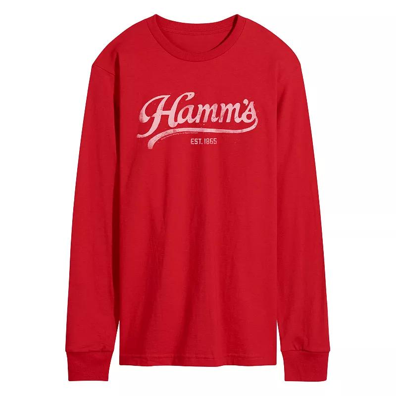 Men's Hamm's Logo Distressed Long Sleeve Graphic Tee,  Product Image