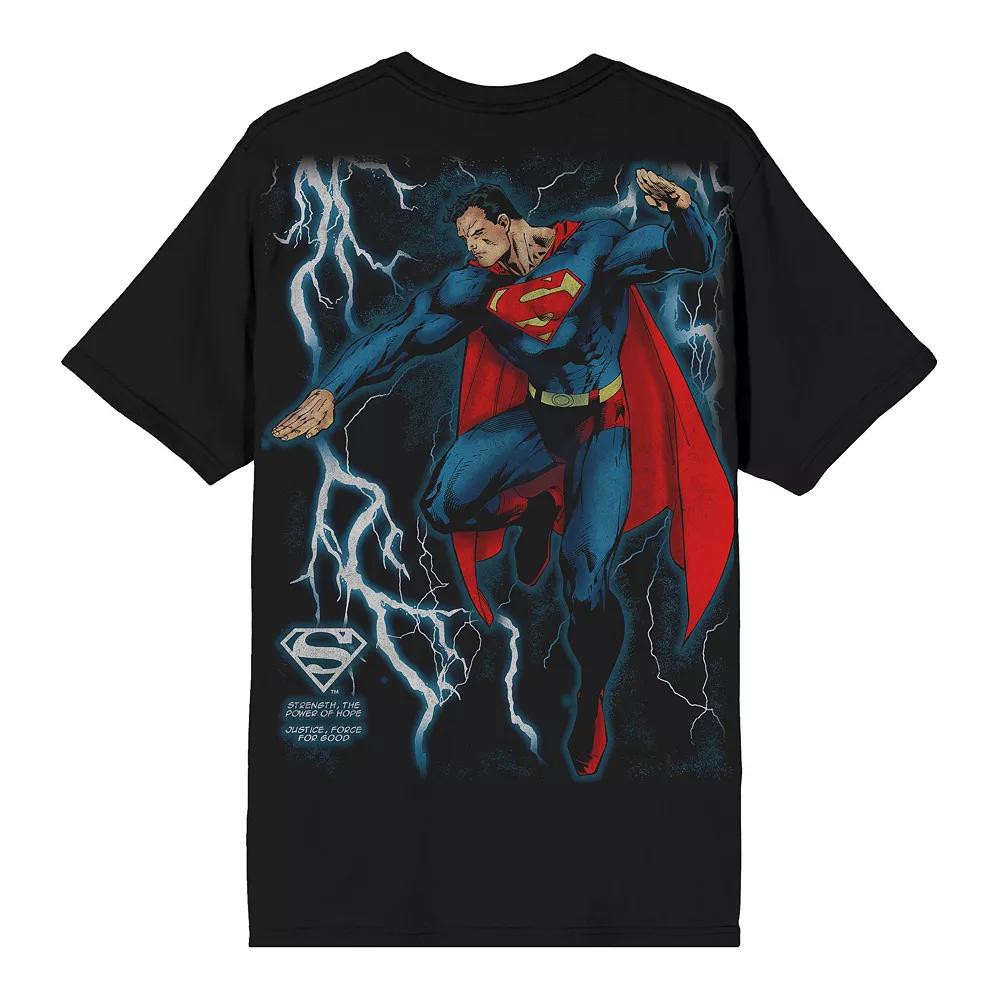 Mens Superman Lightning Graphic Tee Product Image