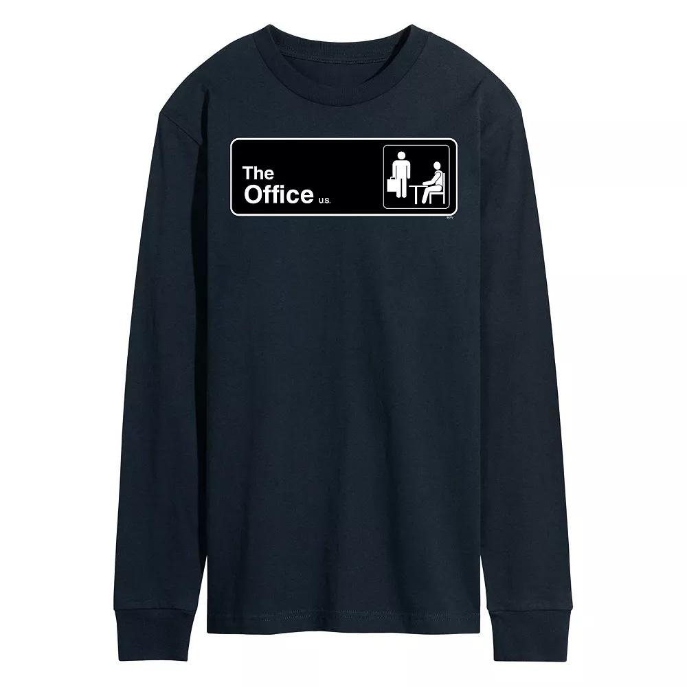Men's The Office Door Sign Long Sleeve Tee,  Product Image