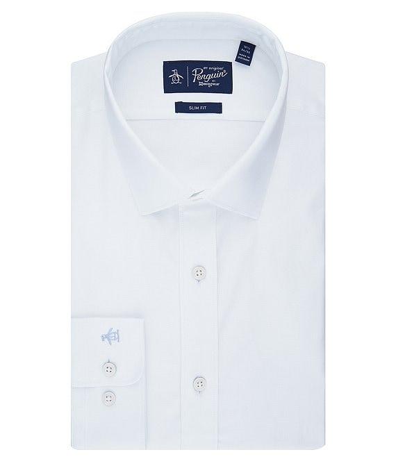Original Penguin Slim Fit Stretch Spread Collar Royal Oxford Dress Shirt Product Image
