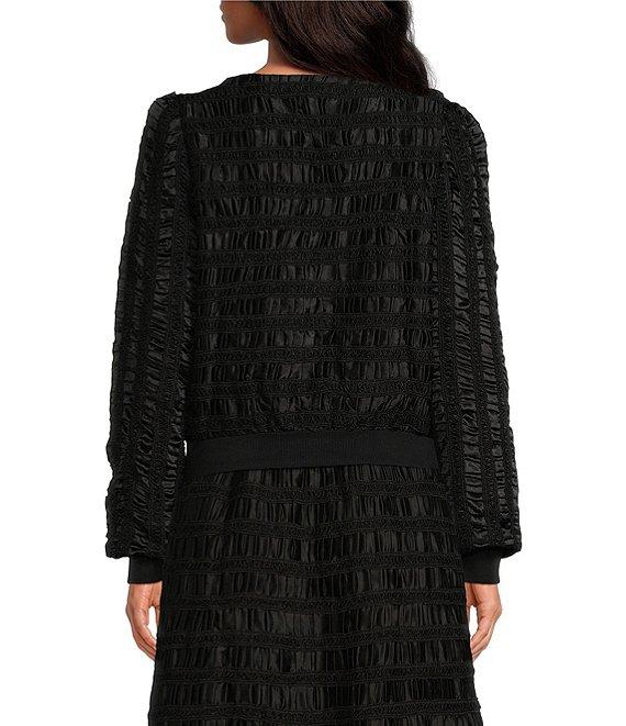 COREY LYNN CALTER Alma Stripe Woven Bateau Neck Long Sleeve Top Product Image