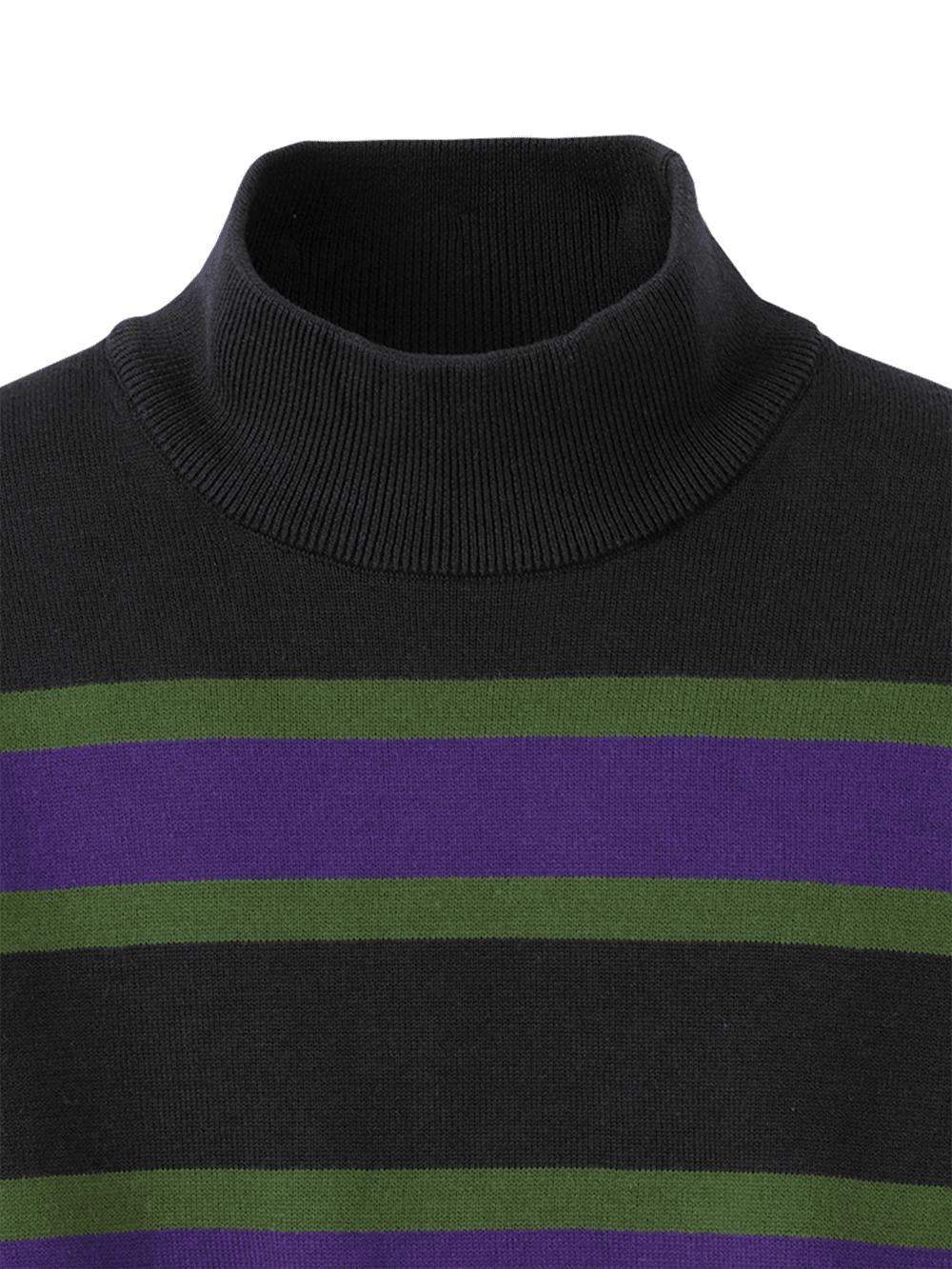 Cotton Mock Neck Sweater - Black Product Image