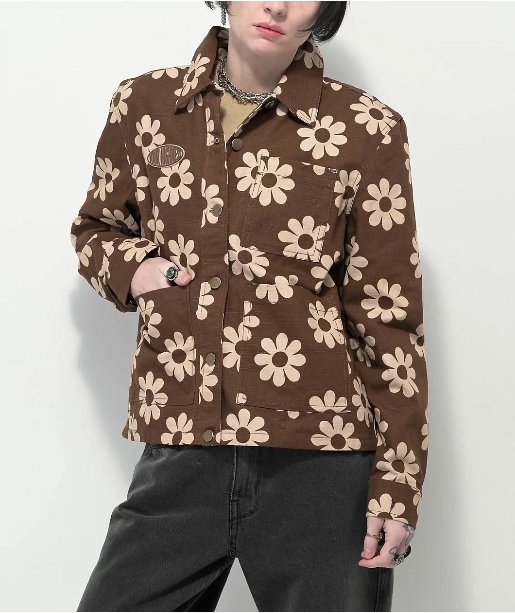 Your Highness Hazy Daisy Brown Chore Jacket Product Image