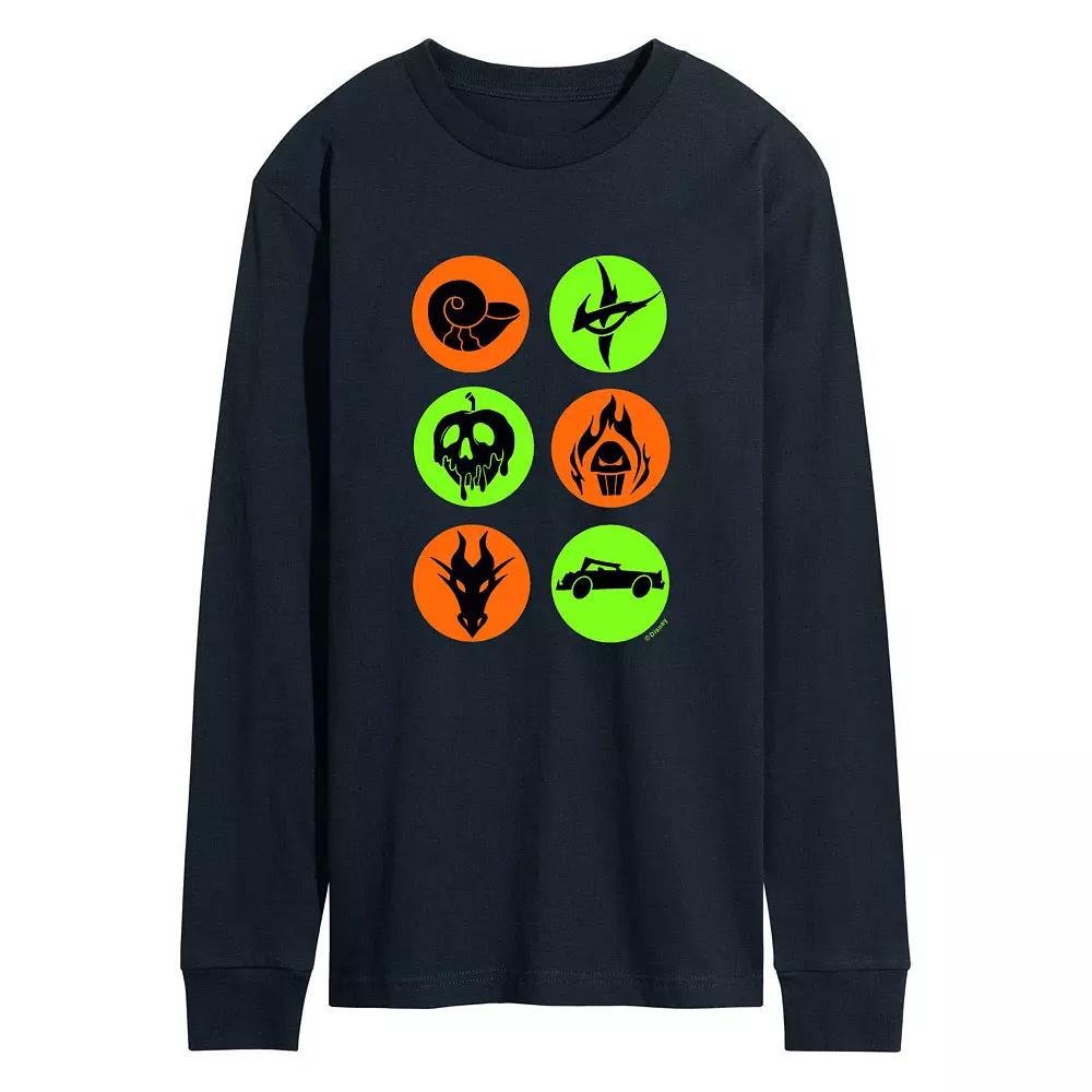Disney Villains Men's Icons Long Sleeve Graphic Tee,  Product Image