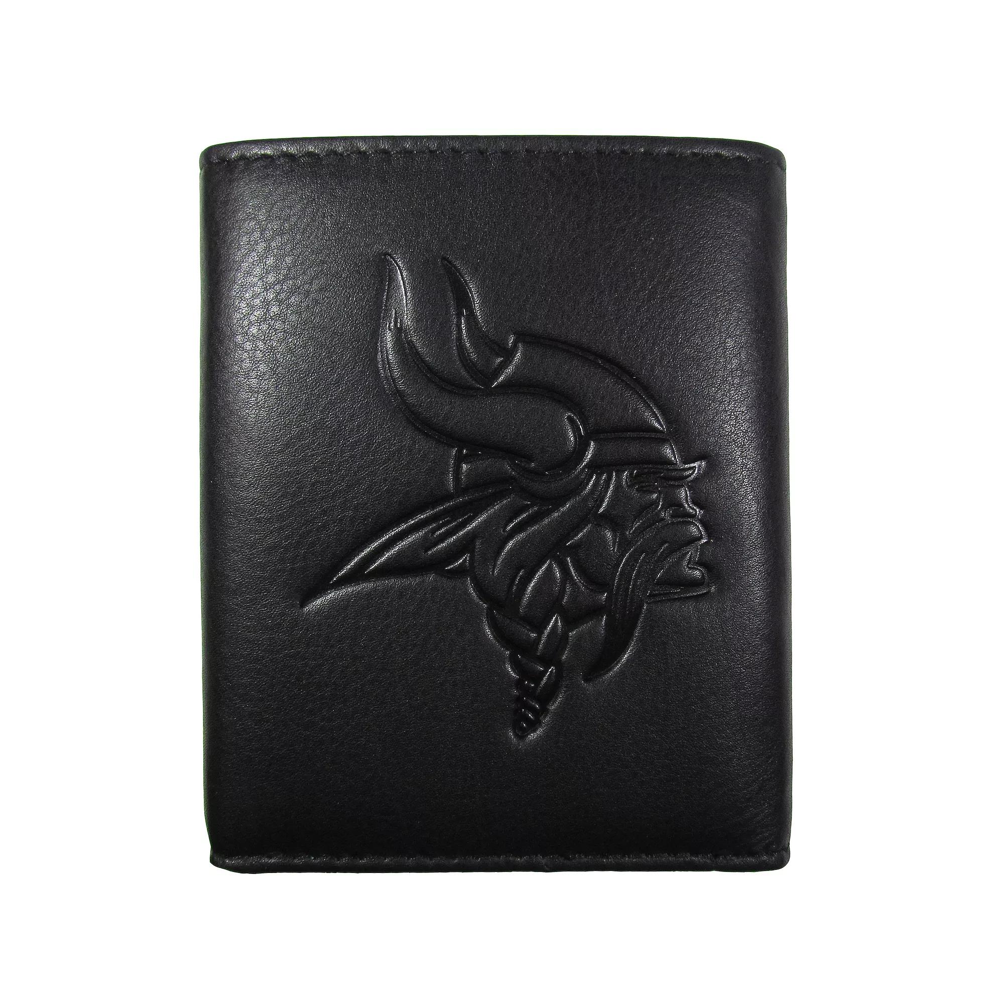 Men's Pittsburgh Steelers Embossed Leather Tri-Fold Wallet, Black Product Image