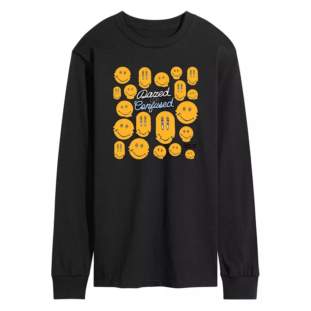 Men's Dazed and Confused Smiley Face Long Sleeve Graphic Tee,  Product Image